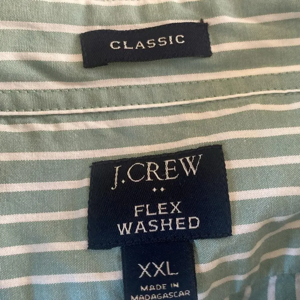 J. Crew White Aventurine Stripe Classic flex casual shirt
