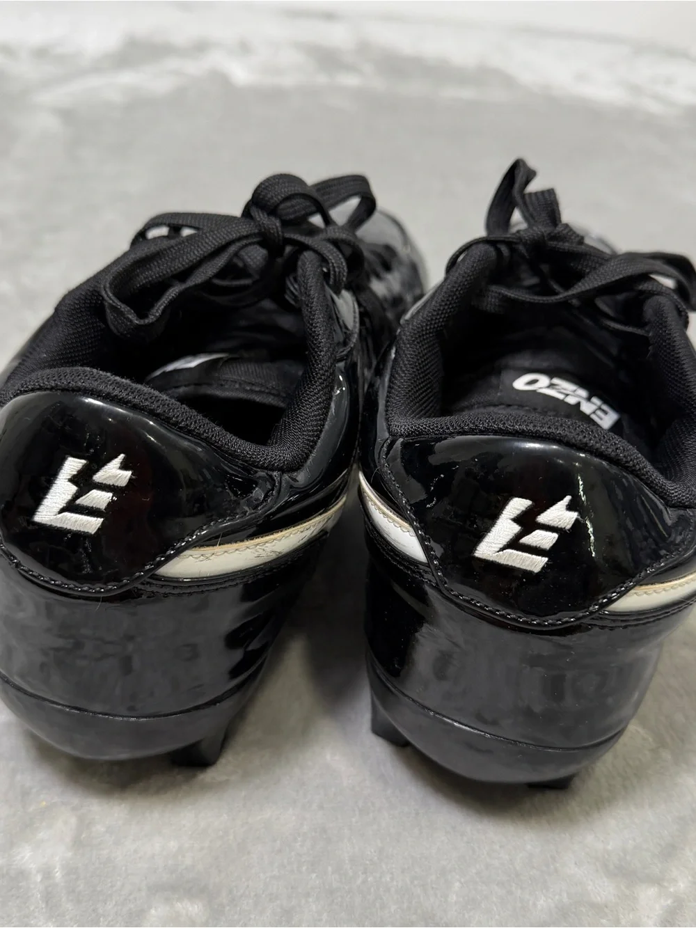 Enzo Phantom Black White Patent Leather Men's Cleats Size 12 Limited Edition