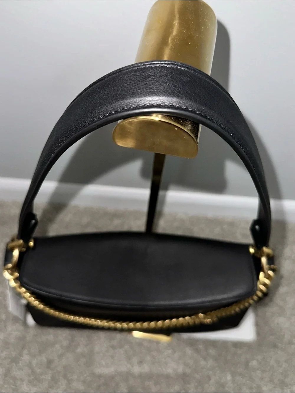 Coach Signature Chain Hobo Black Leather Crossbody Bag Shoulder Bag - NWT