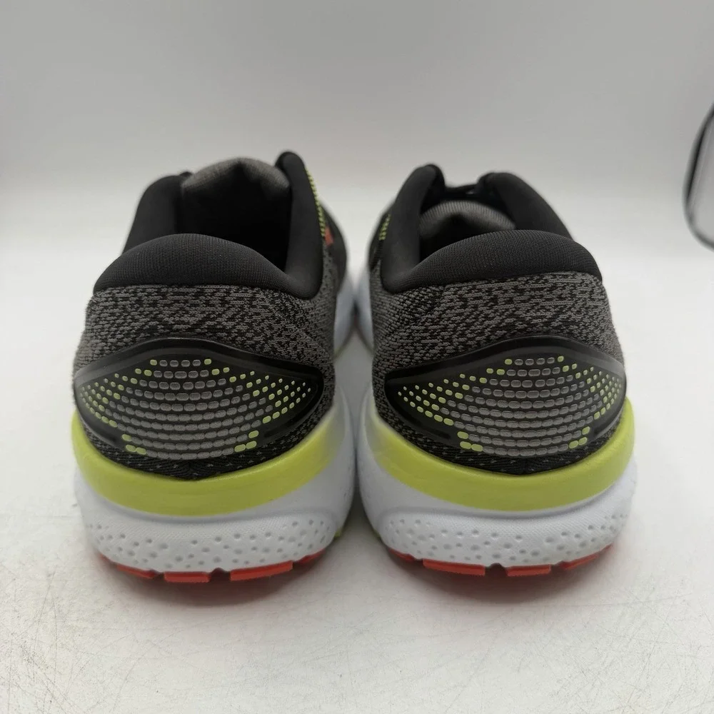 Brooks Ghost 16 Running Shoes Mens Sz 10 D Black/Mandarin Red/Green Sneakers