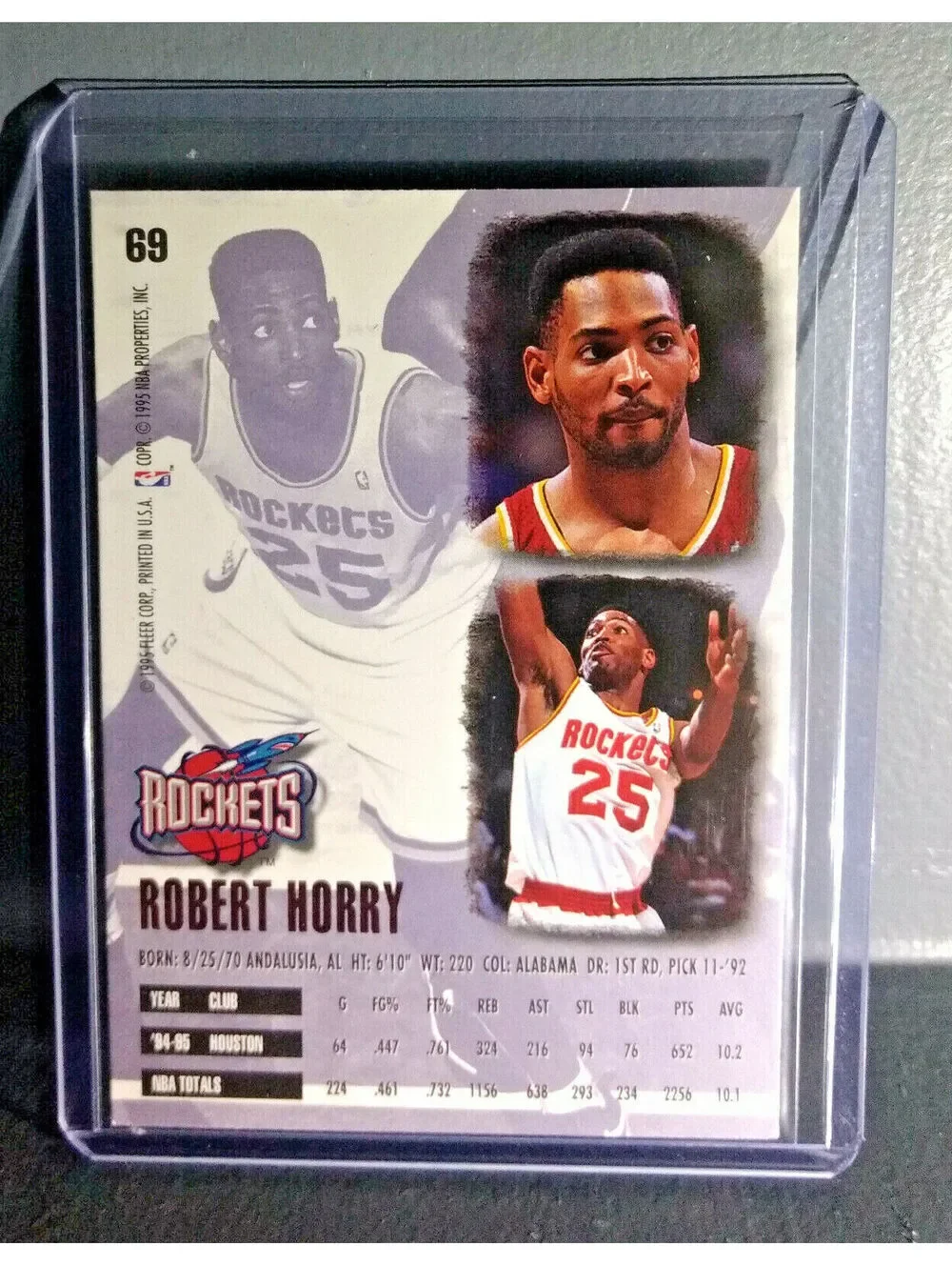 1995-96 Robert Horry Fleer Ultra #69 Basketball Card