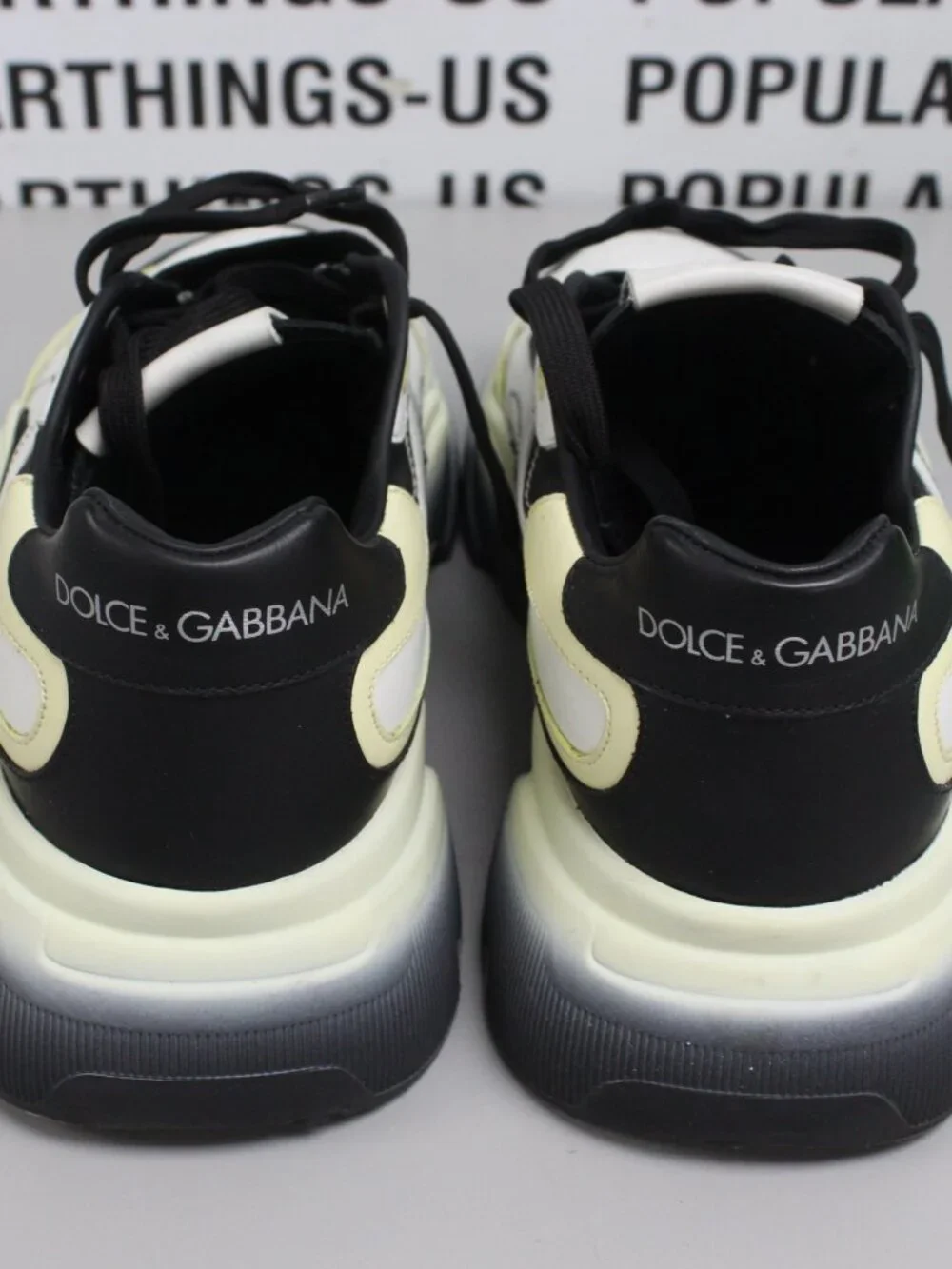 Dolce & Gabbana Daymaster White/Black Low Top Men's Sneakers - Size 9