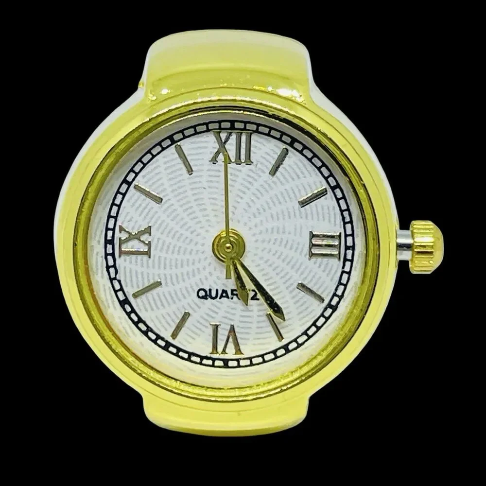 BOZHI Ring Watch Gold Design With Crystals New