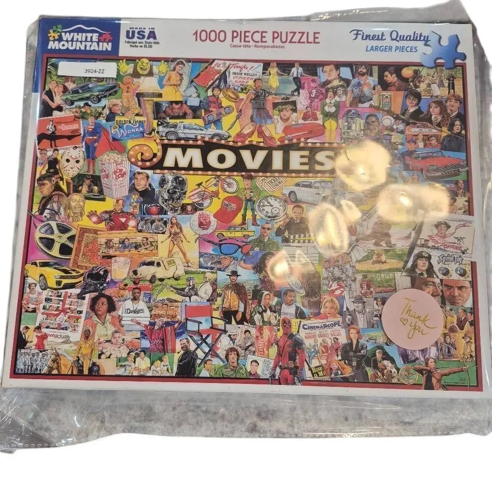 White Mountain Movies 1000 pc Jigsaw Puzzle, USED