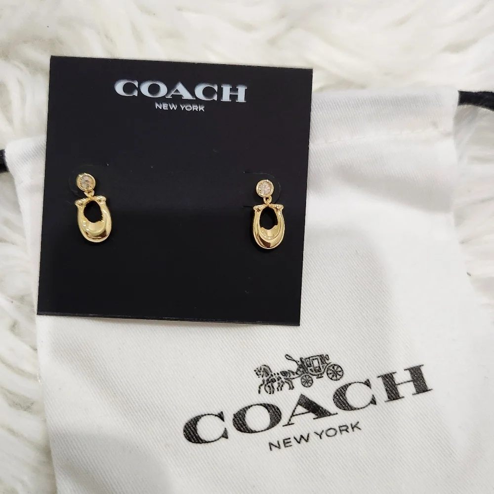 💛🔹️COACH🔹️ crystal & signature C logo earrings