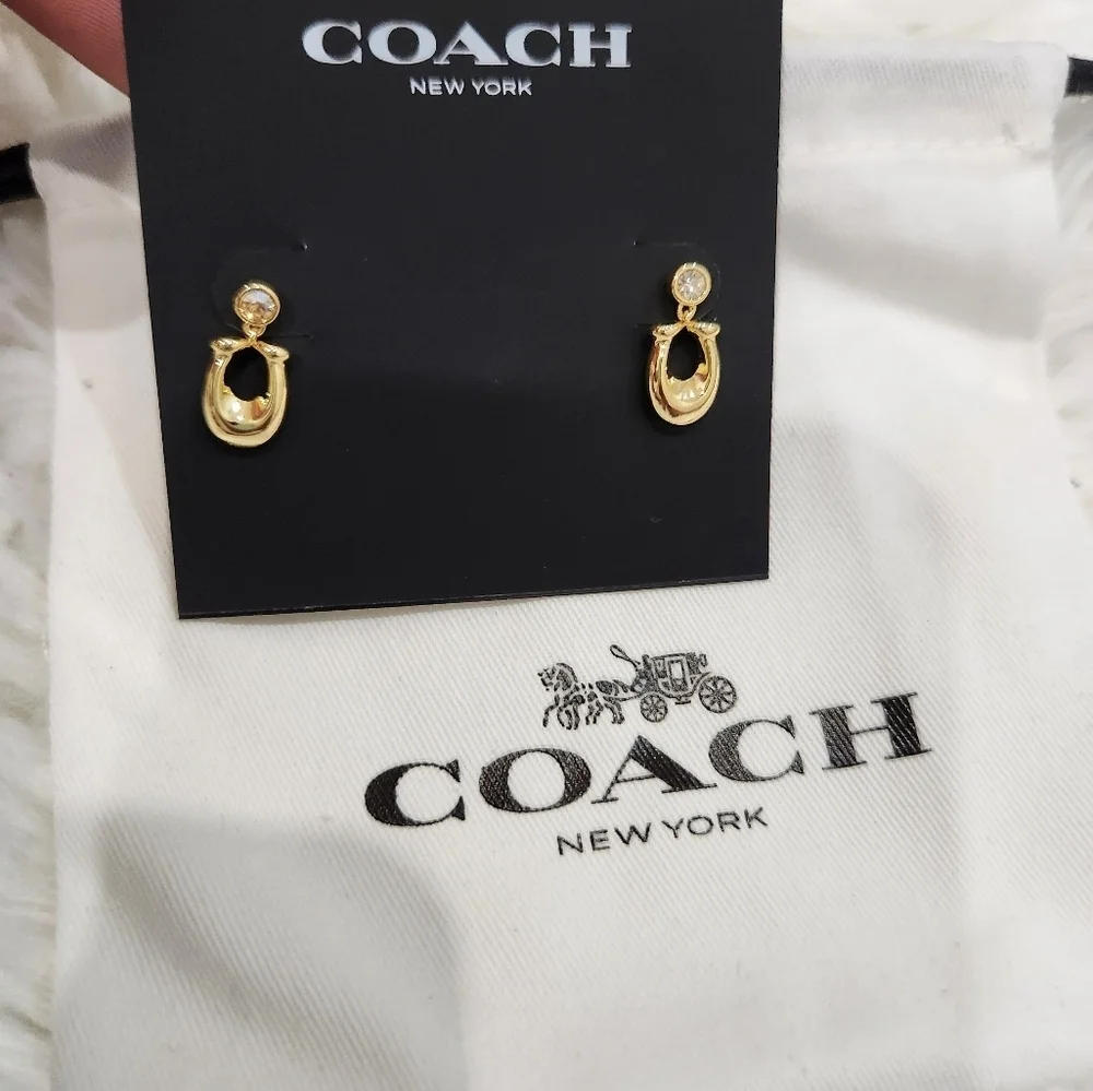 💛🔹️COACH🔹️ crystal & signature C logo earrings