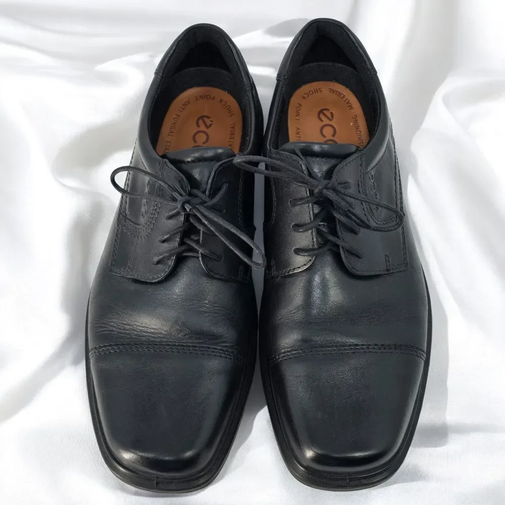 ECCO Oxford Dress Shoes‎ Men 44 (10US) Black Comfort Cap Toe Casual Business