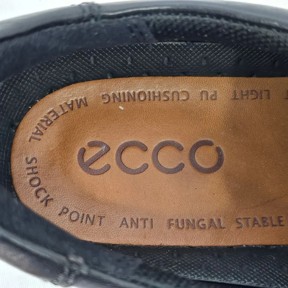 ECCO Oxford Dress Shoes‎ Men 44 (10US) Black Comfort Cap Toe Casual Business