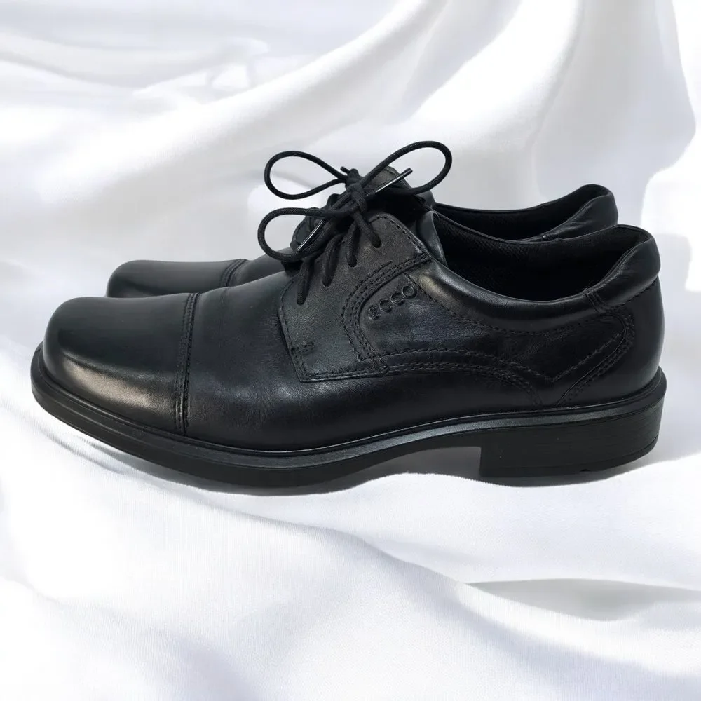 ECCO Oxford Dress Shoes‎ Men 44 (10US) Black Comfort Cap Toe Casual Business