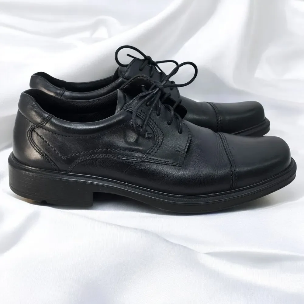 ECCO Oxford Dress Shoes‎ Men 44 (10US) Black Comfort Cap Toe Casual Business