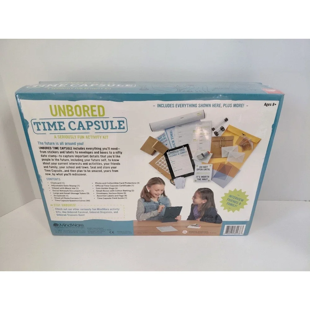 Unbored TIME‎ CAPSULE A Seriously Fun Activity Kit MindWare  Ages 8+ Sealed NEW