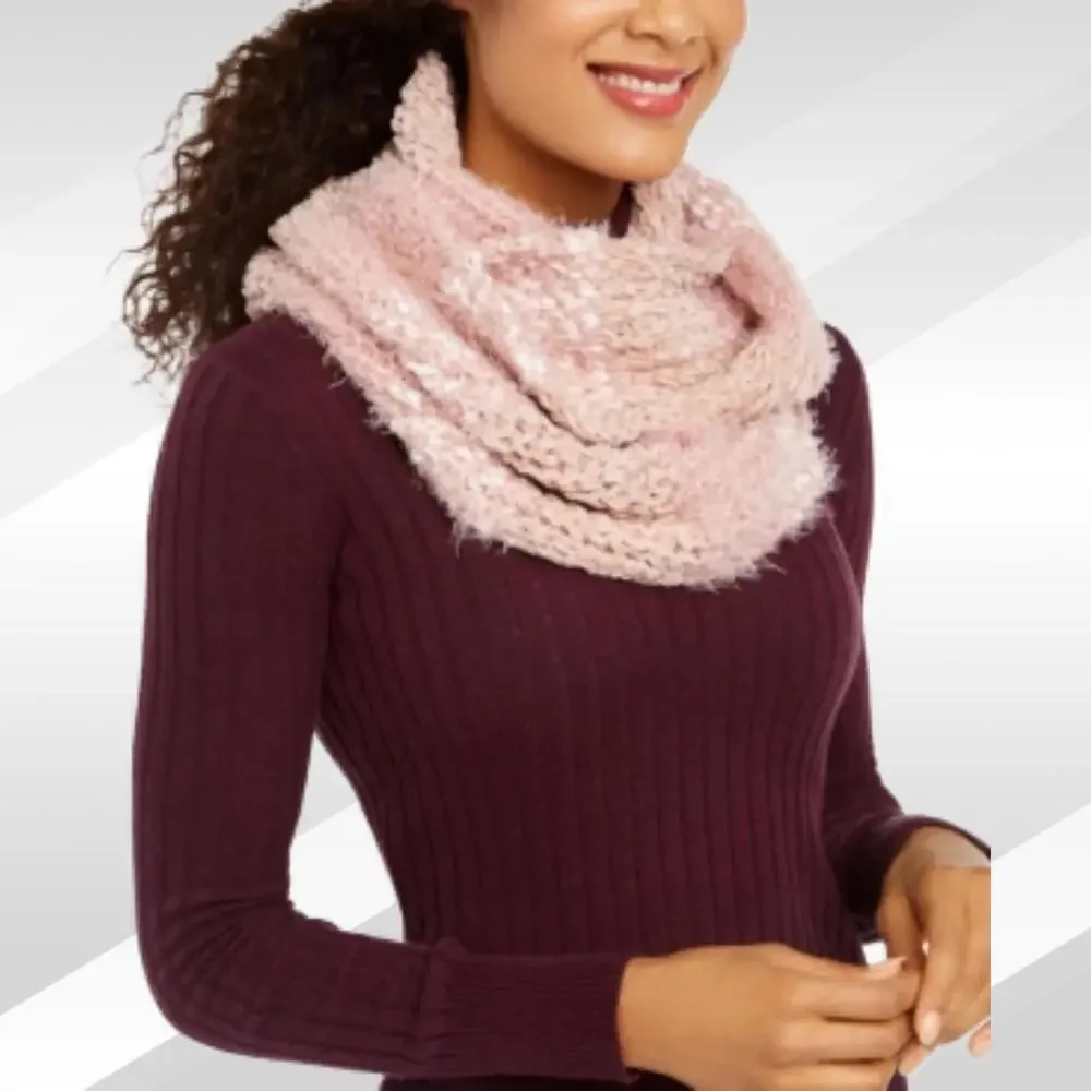 2/$30 INC International Concepts Blush Mixed-Yarns Loop Scarf One Size