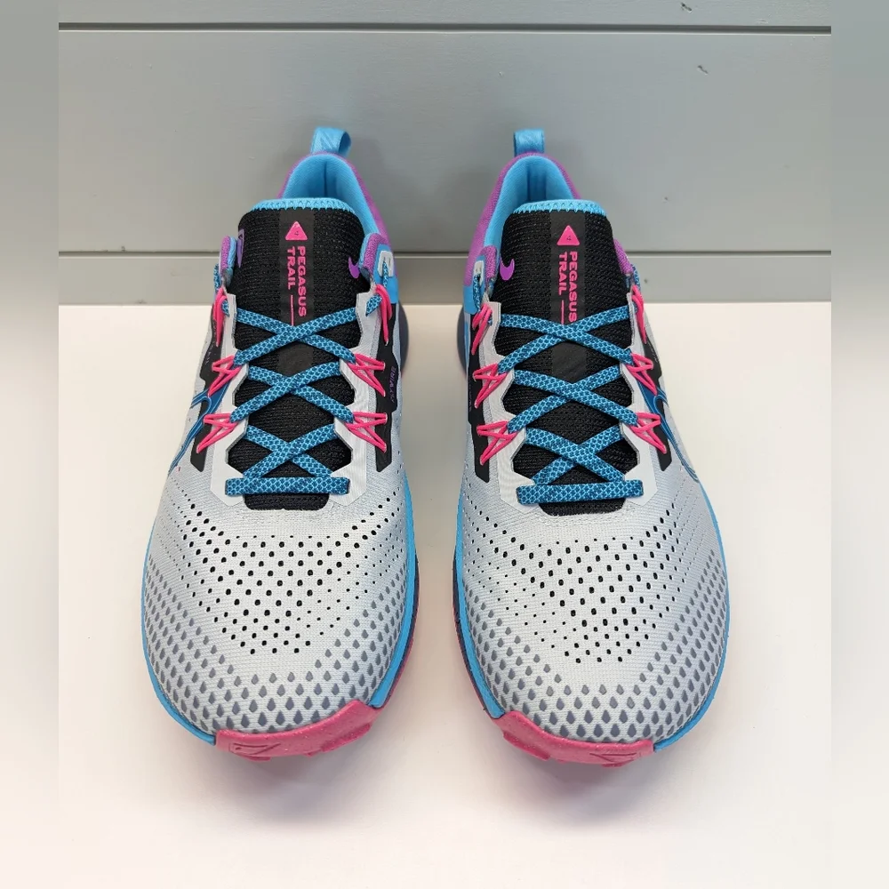 Nike React Pegasus Trail 4SE Pure Platinum Baltic Blue Hiking Sneakers Men's 10