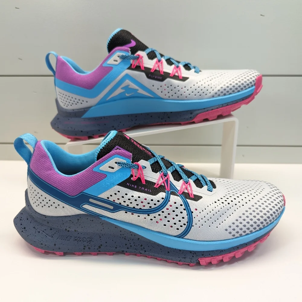 Nike React Pegasus Trail 4SE Pure Platinum Baltic Blue Hiking Sneakers Men's 10