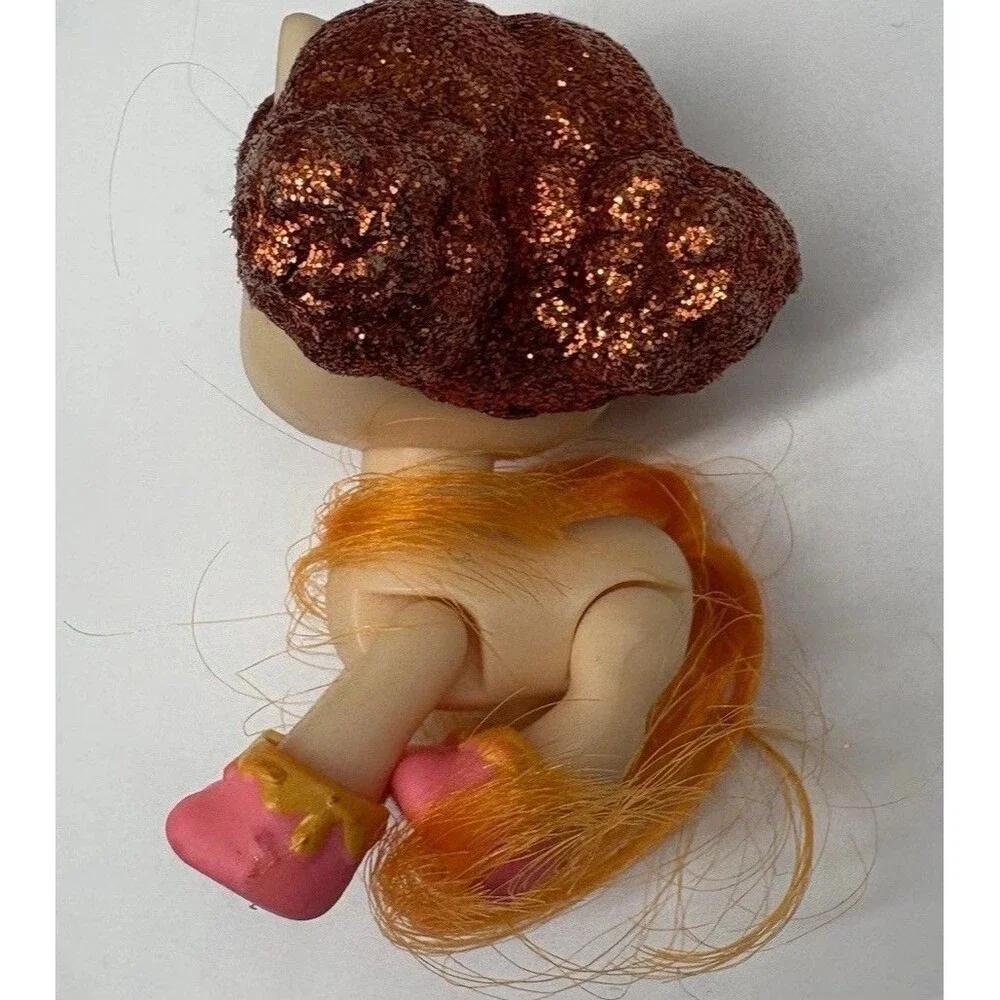 Littlest Pet Shop Unicorn Figure Glitter Pony w/ Orange Mane Hair Pink Shoes