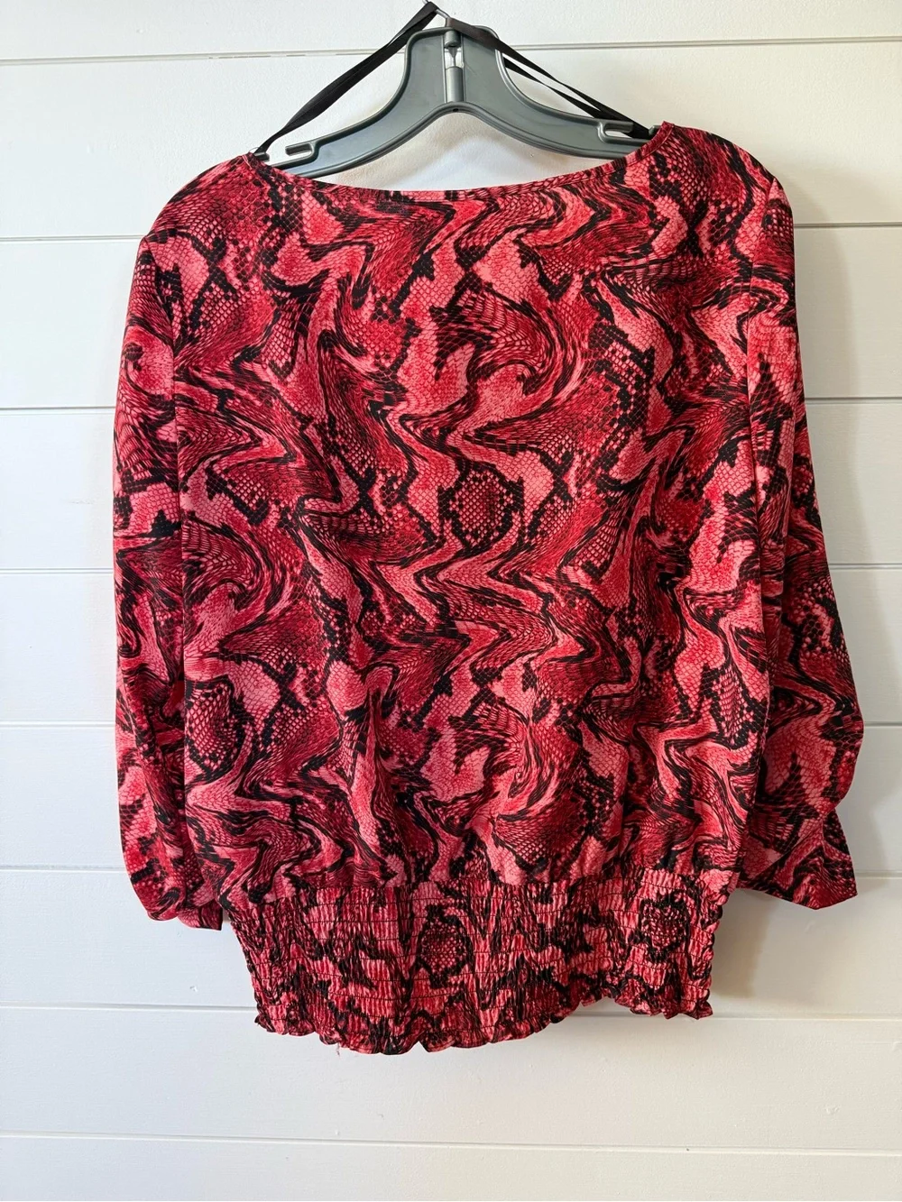 Michael Kors Red and Black Abstract Print Blouse