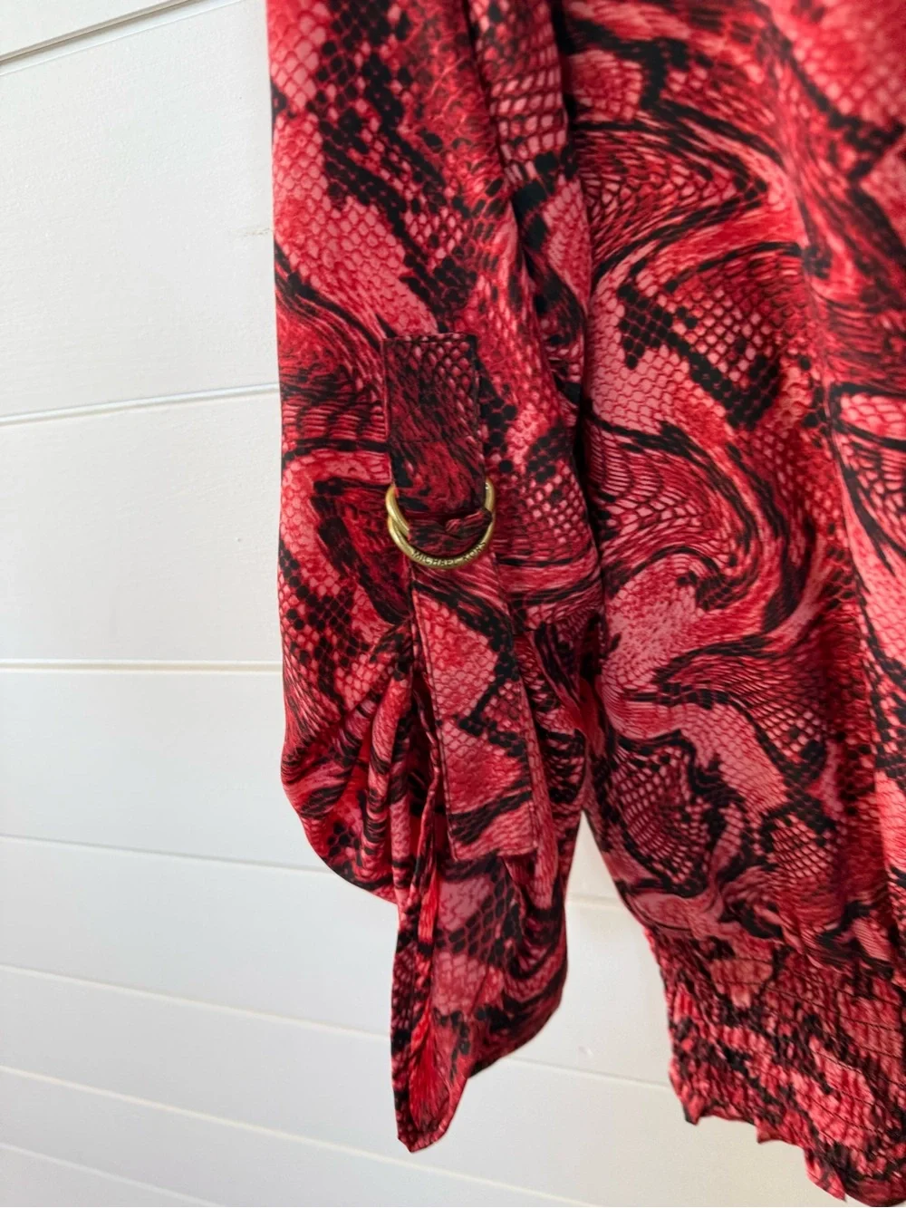Michael Kors Red and Black Abstract Print Blouse