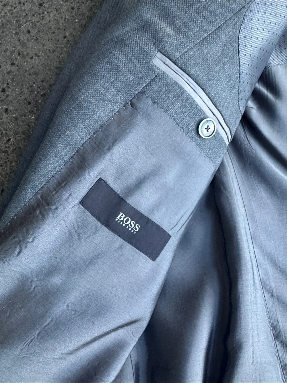 Hugo Boss Gray Two-Button Notch Lapel Blazer