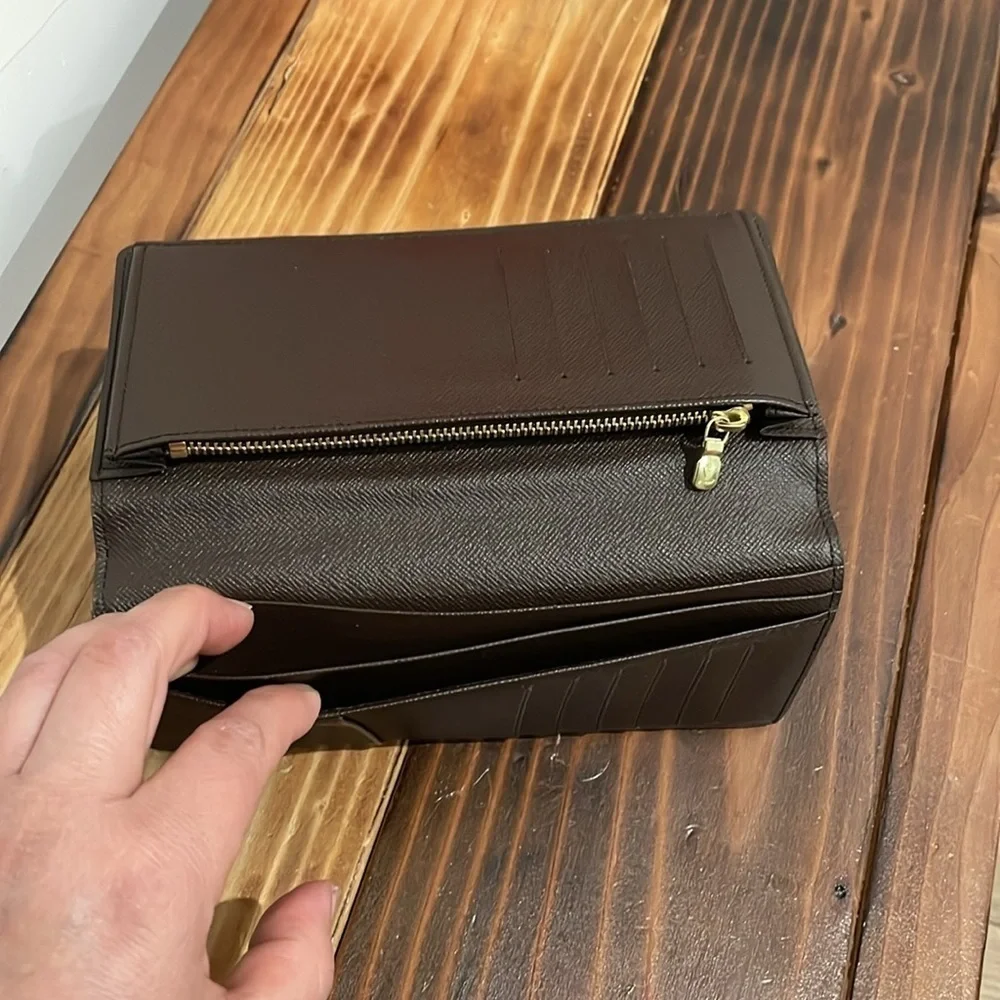 Louis Vuitton Damier Ebene Brazza Long Bifold Wallet
