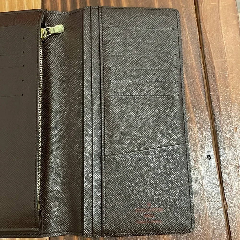 Louis Vuitton Damier Ebene Brazza Long Bifold Wallet