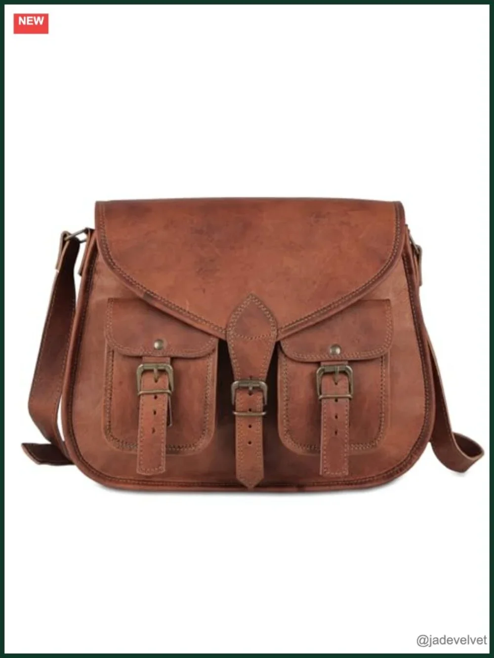 14 Inch Genuine Leather Satchel Tote Shoulder Bag Crossbody Travel Purse
