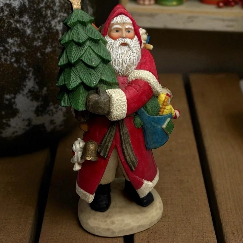 Kurt Adler Santa Claus 10” Figurine World Resin Bag Toys Classic Timeless X-Mas
