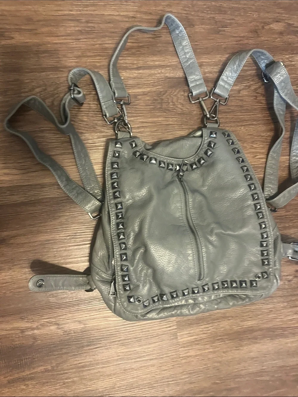 Source Unknown Grey Studded Women’s Backpack