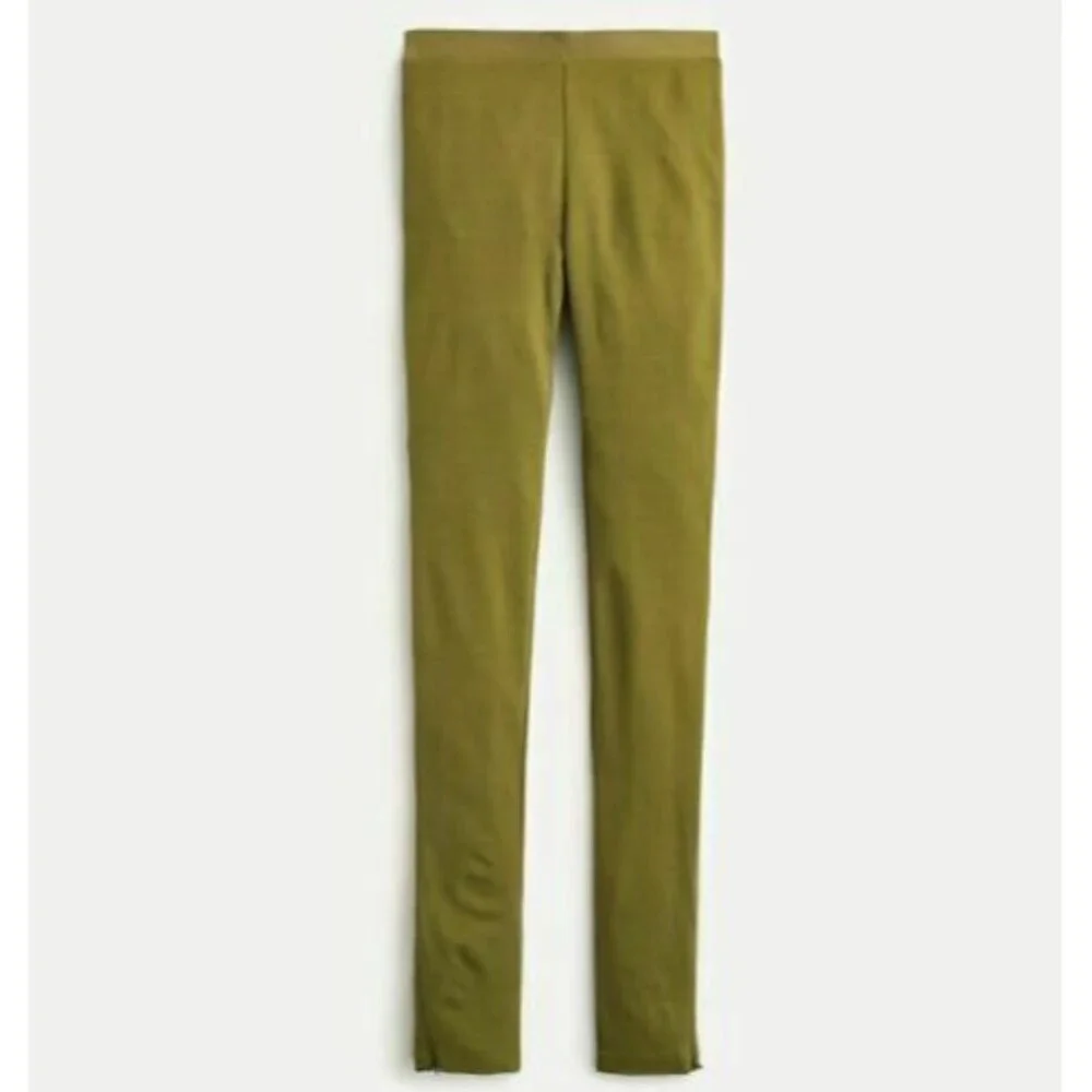 New Women J. CREW Ankle-zip leggings in stretch ponte Olive Green Size M $69.5