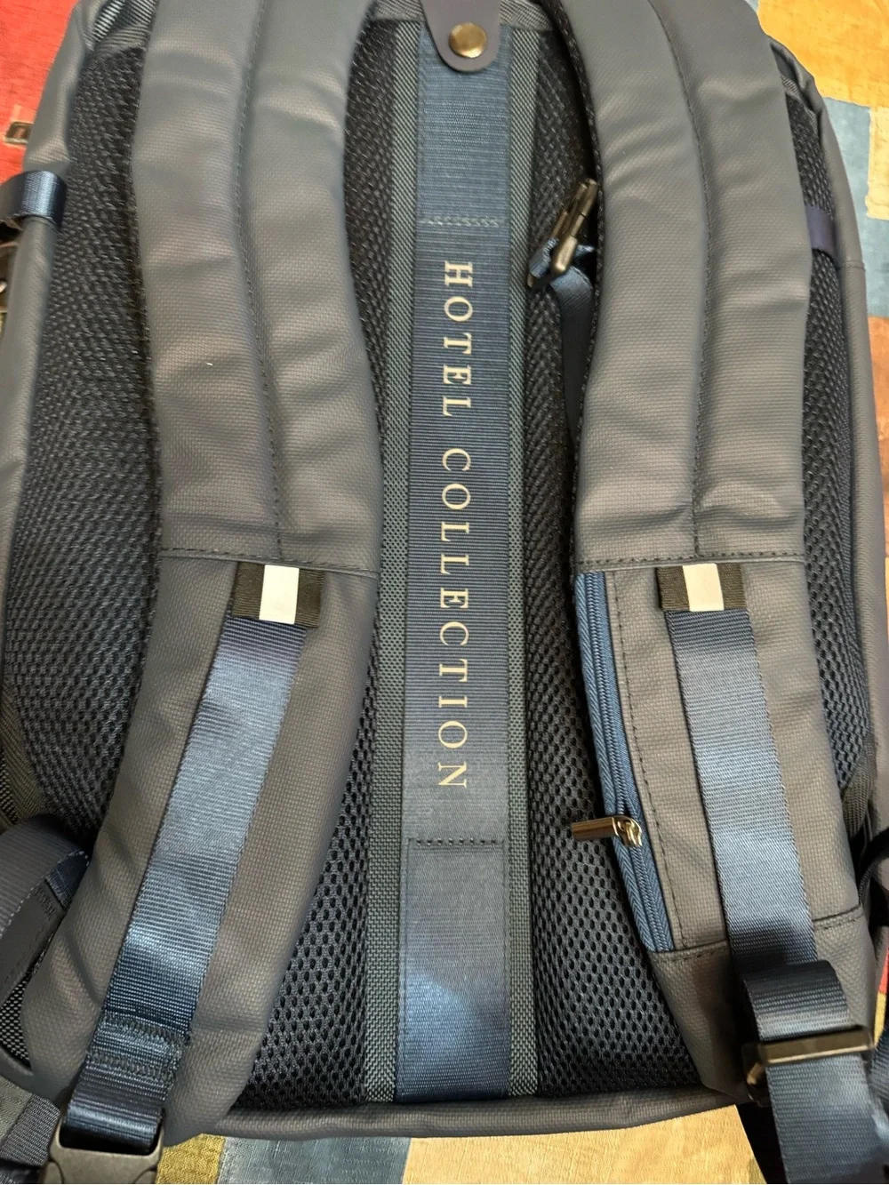 Hotel Collection Navy Blue Men's Travel Backpack with Logo Accent