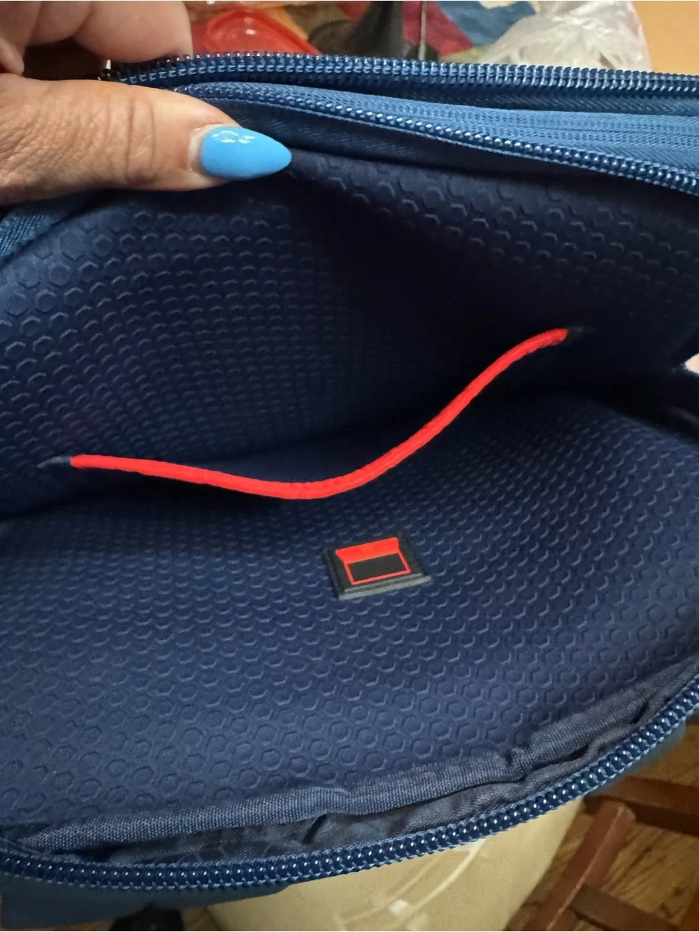 Hotel Collection Navy Blue Men's Travel Backpack with Logo Accent