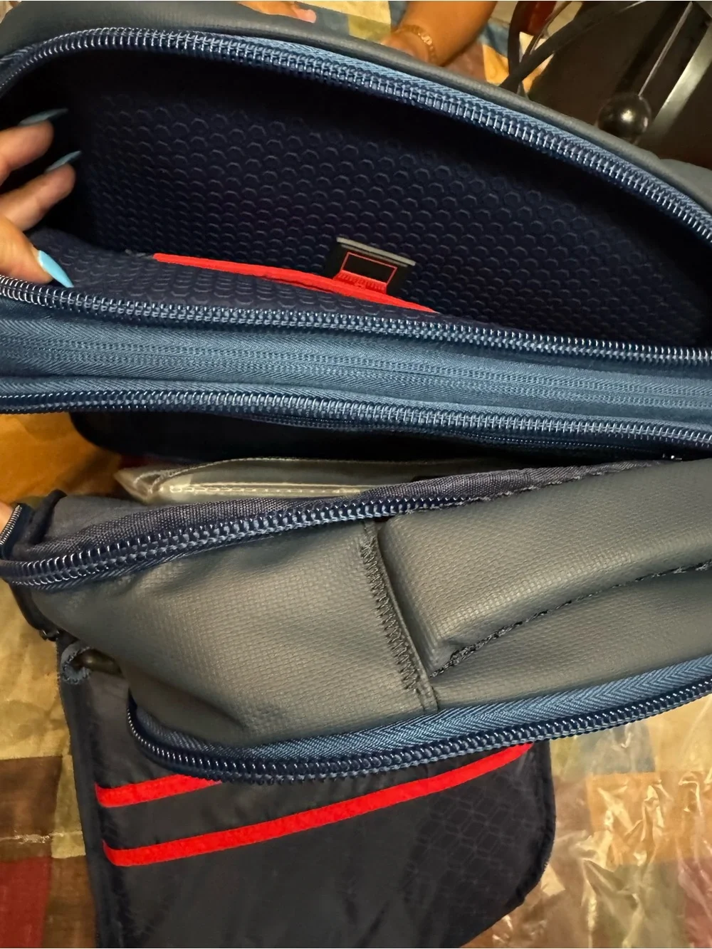 Hotel Collection Navy Blue Men's Travel Backpack with Logo Accent