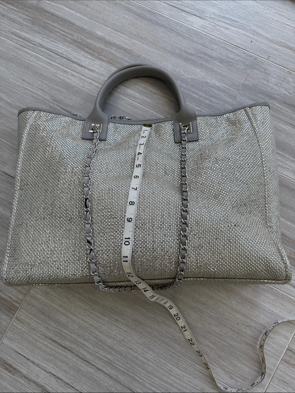 INZI Silver Tote Bag