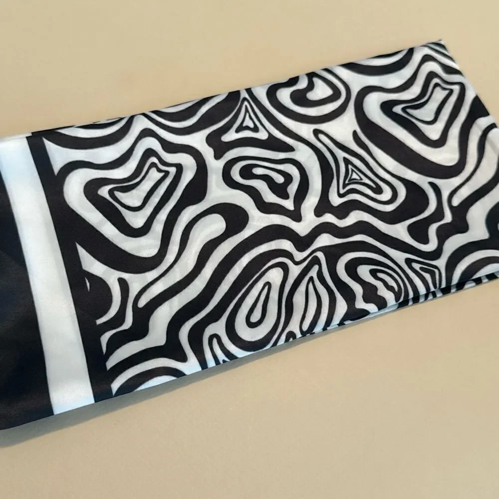 Black and White boho scarf P22