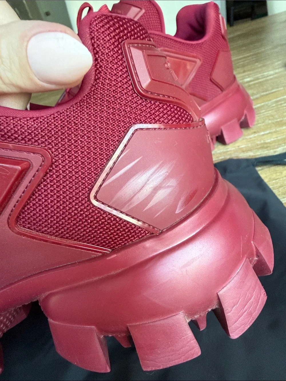 Prada Red Cloudbust Thunder Sneakers