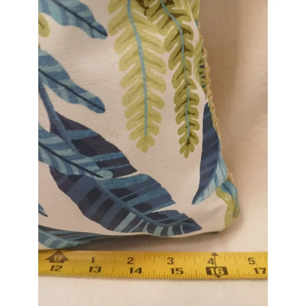 2 Set TOMMY BAHAMA‎ Tropical Leaf Throw Pillow Indoor Outdoor 16 X 16 Blue Green