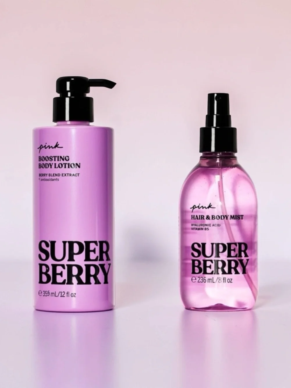 Victoria’s Secret PINK Super Berry Boosting Body Lotion Set Nwt