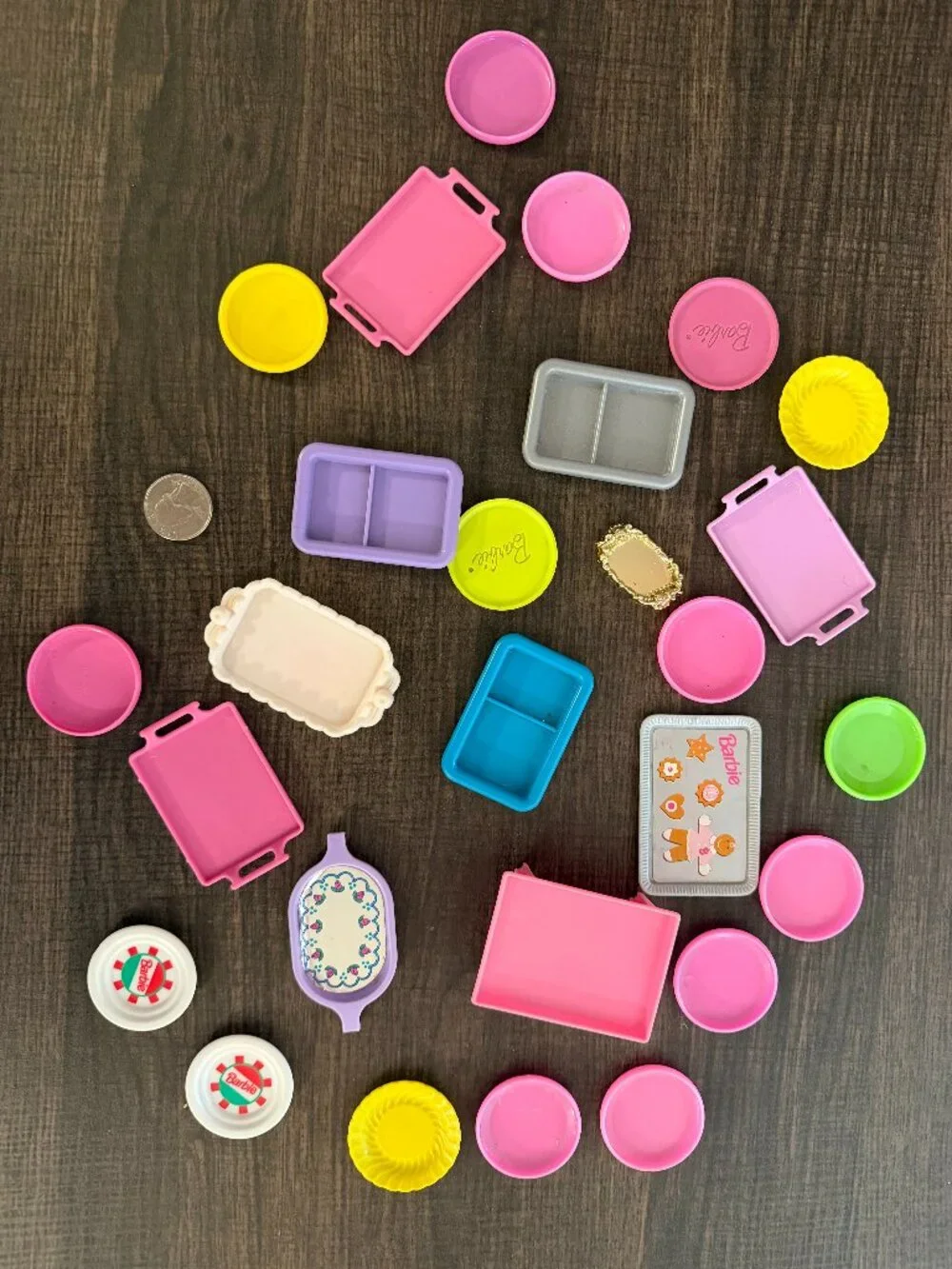 Lot of Mostly Vintage Barbie Dollhouse Plates and Trays