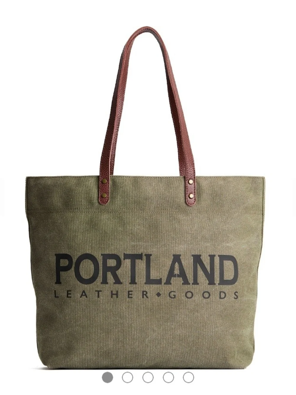 Portland Leather Deadwood Tote Canvad with Brown Leather Handles