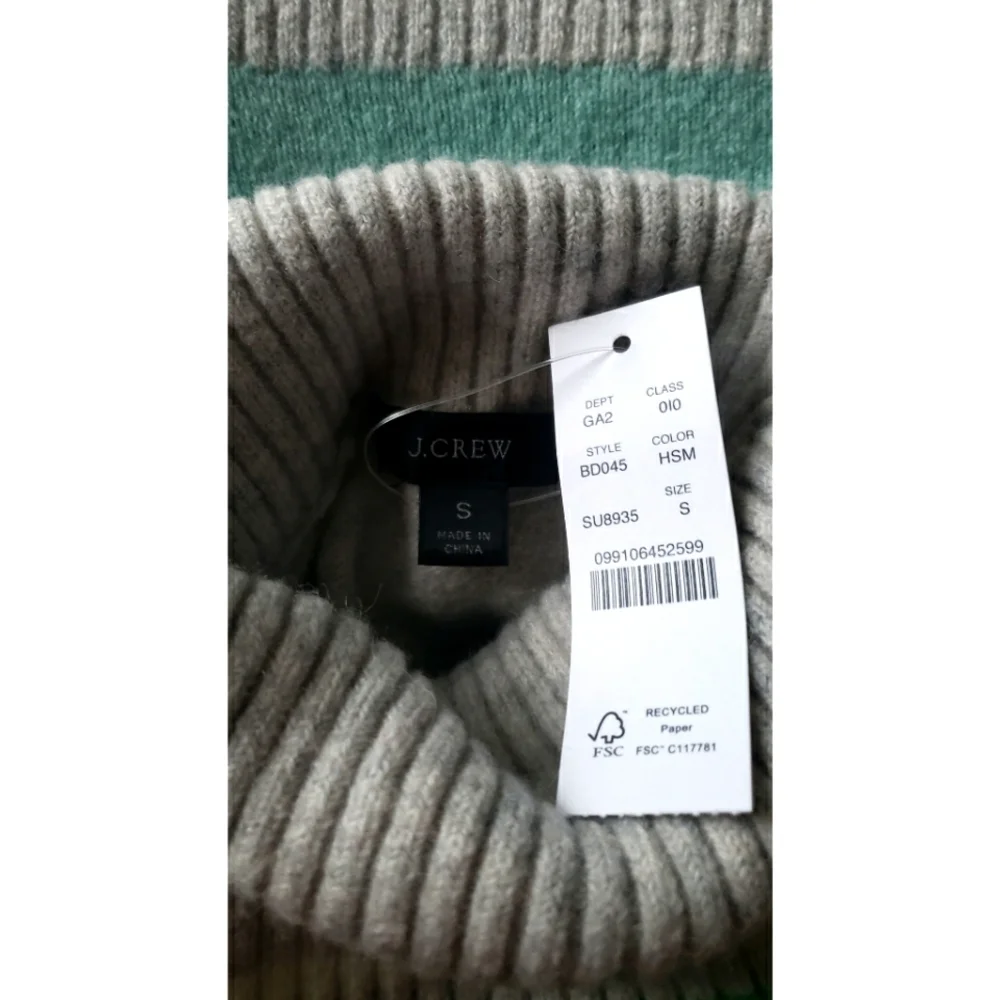 35. J.Crew Striped turtleneck sweater in Supersoft yarn
