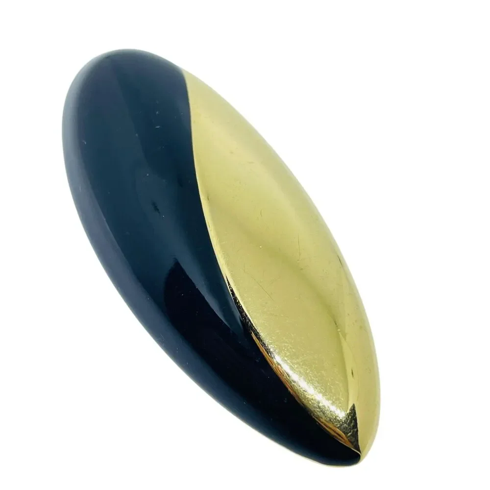 MONET signed vintage gold tone enamel modernist designer brooch