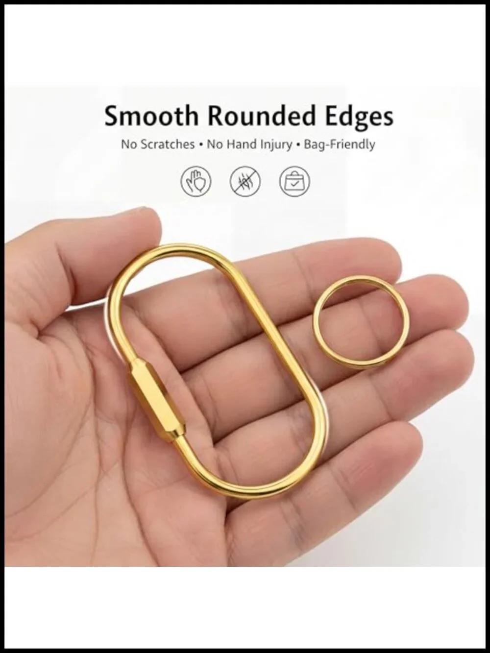 8-Pack Solid Brass Key Rings with Screw Lock & 10 O-Rings