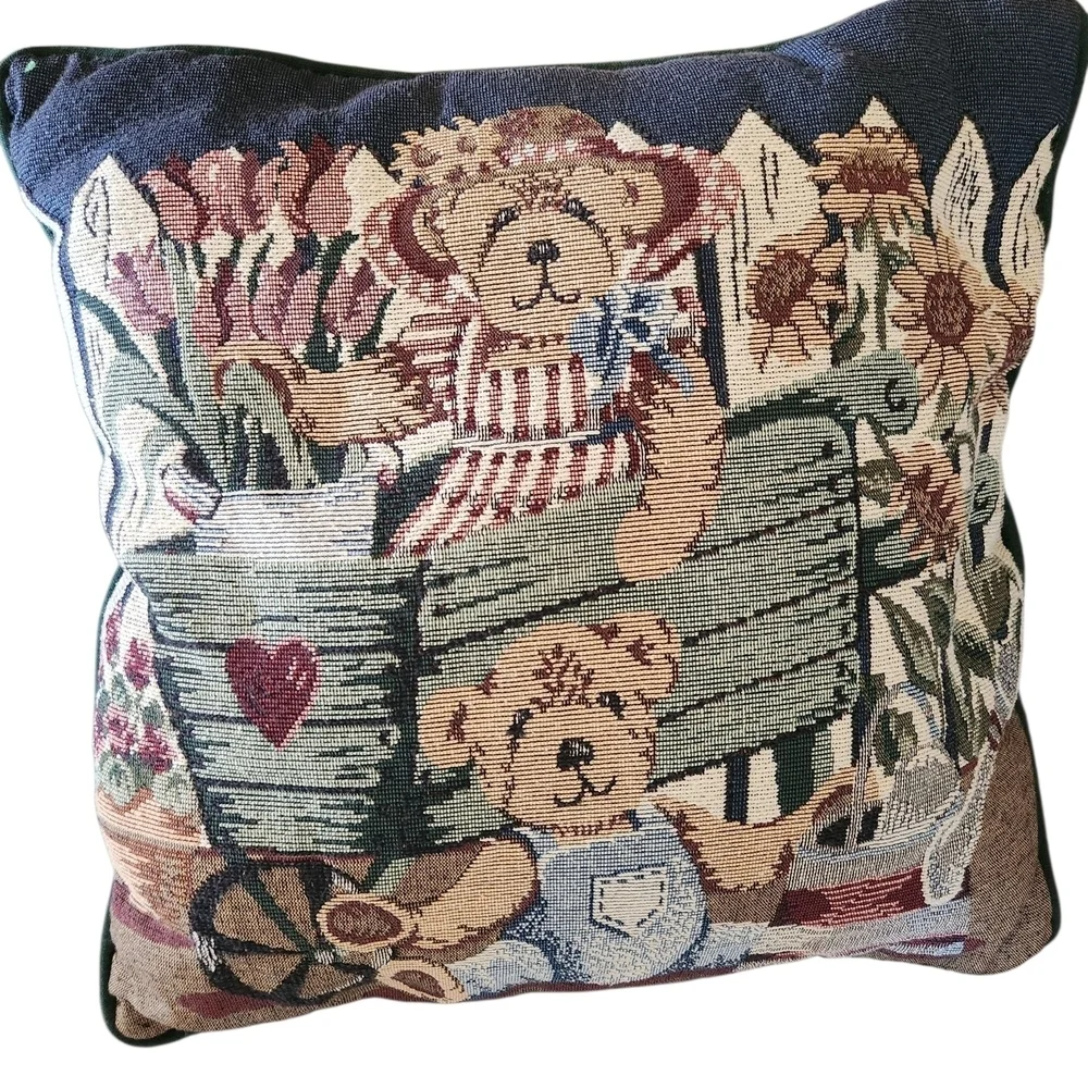 Newport Blue and Green Bear Accent Pillows