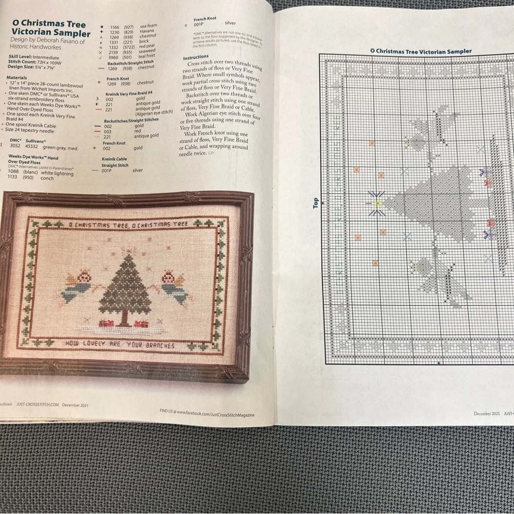 Just Cross Stitch magazine December 2021 Thanksgiving and Christmas designs