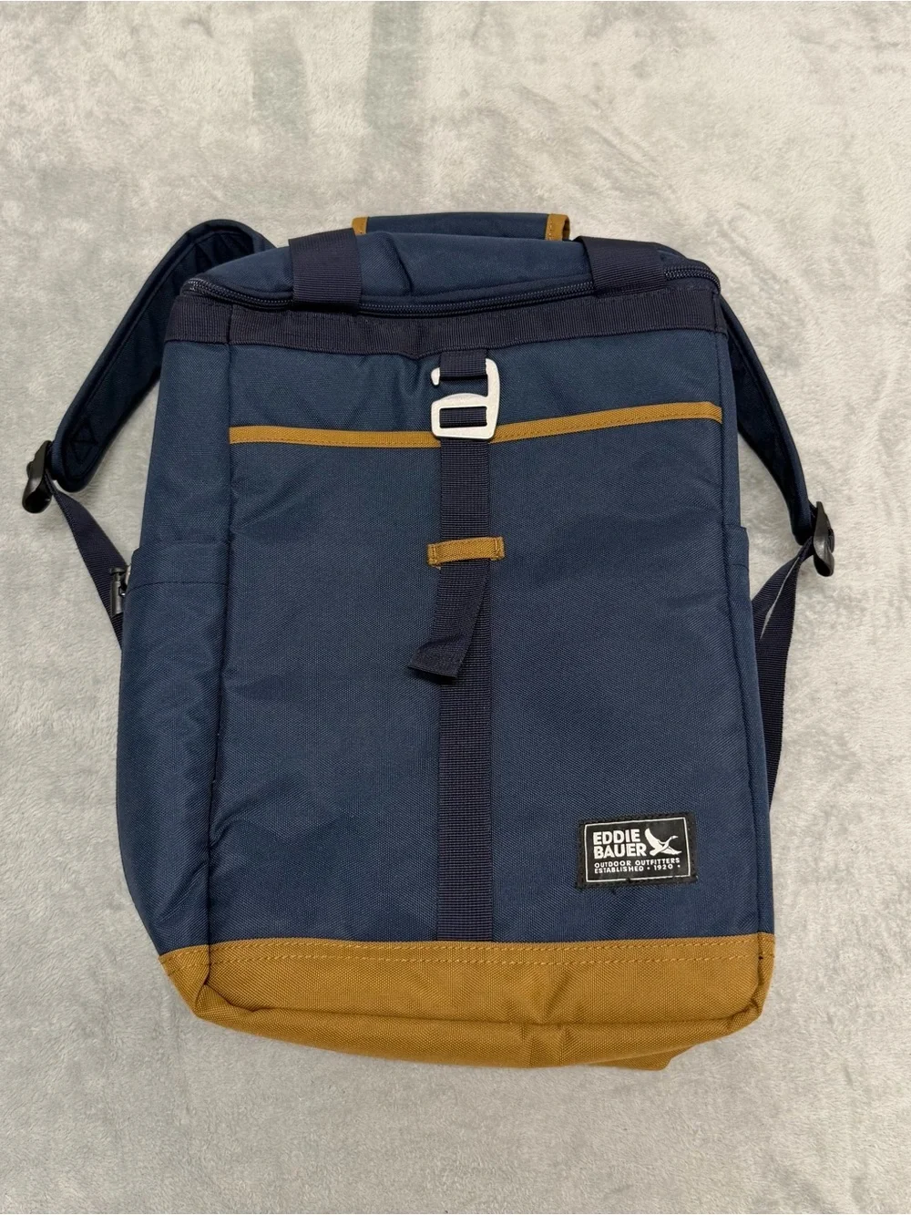 Eddie Bauer Navy Blue 20L Bygone Insulated Backpack Cooler Top Zip Hiking Picnic
