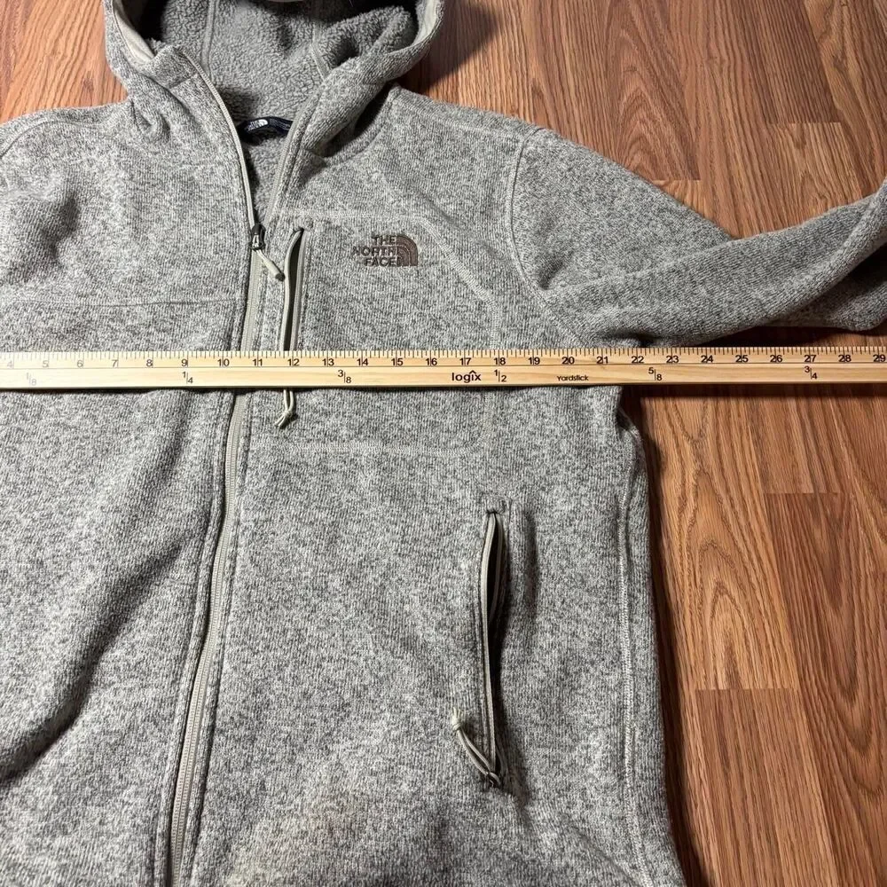 The North Face Fleece Hoodie Jacket Men’s Large Beige Full Zip Outdoor