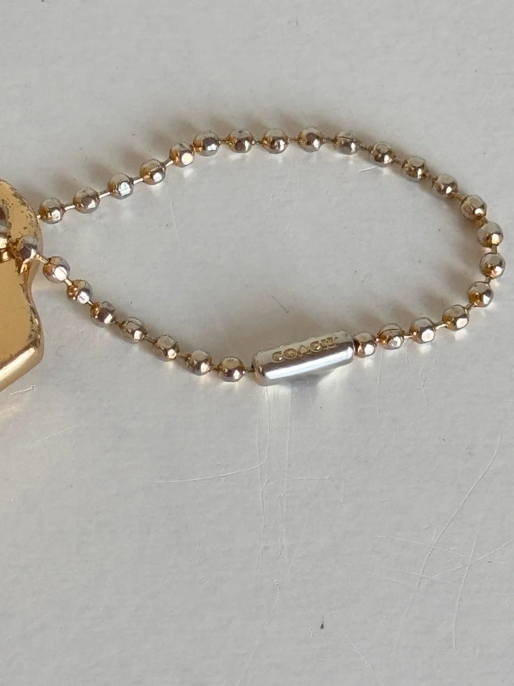 Coach Gold-Tone Tag Keychain Bag Hang Tag Authentic
