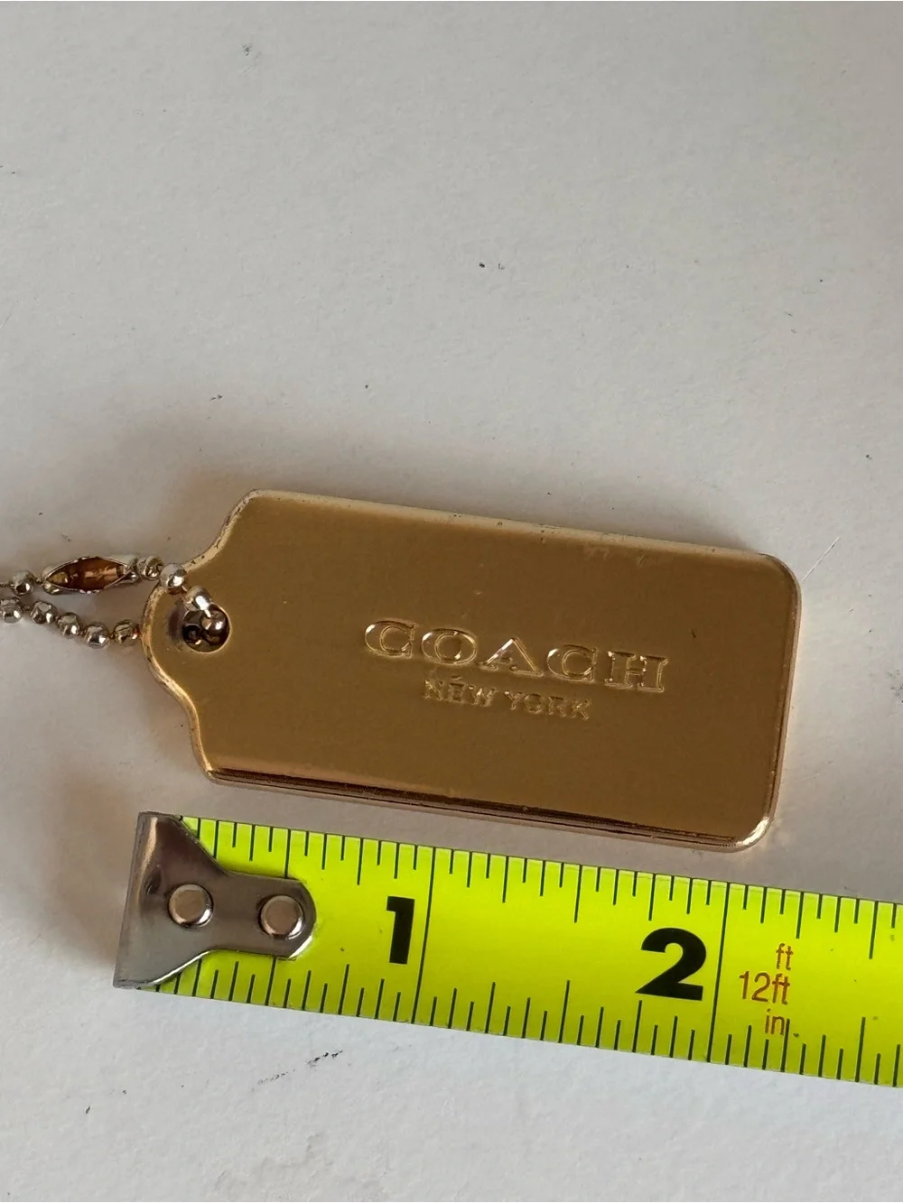Coach Gold-Tone Tag Keychain Bag Hang Tag Authentic