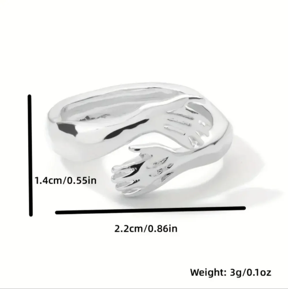 New Hugging Hands Ring Wrap Style Adjustable Embrace