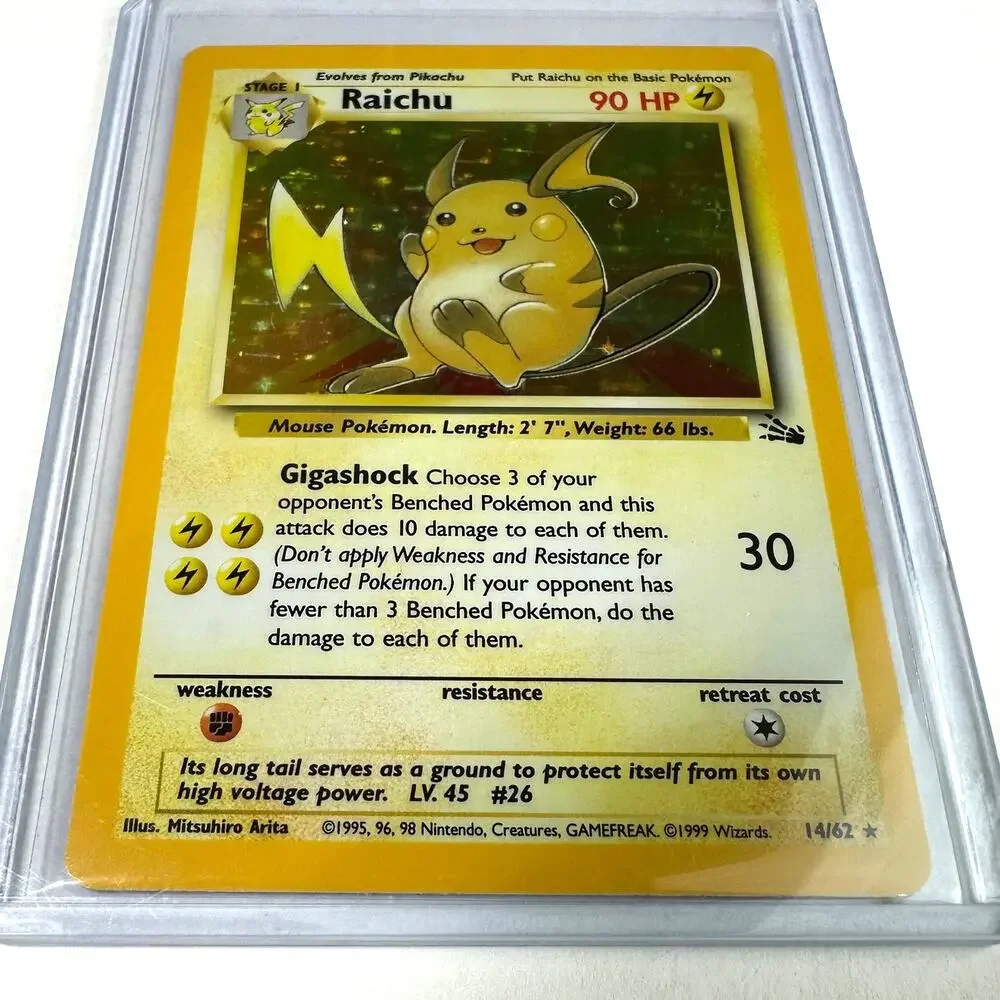 Pokemon TCG Raichu Fossil 14/62 Holo Rare Unlimited Excellent Condition
