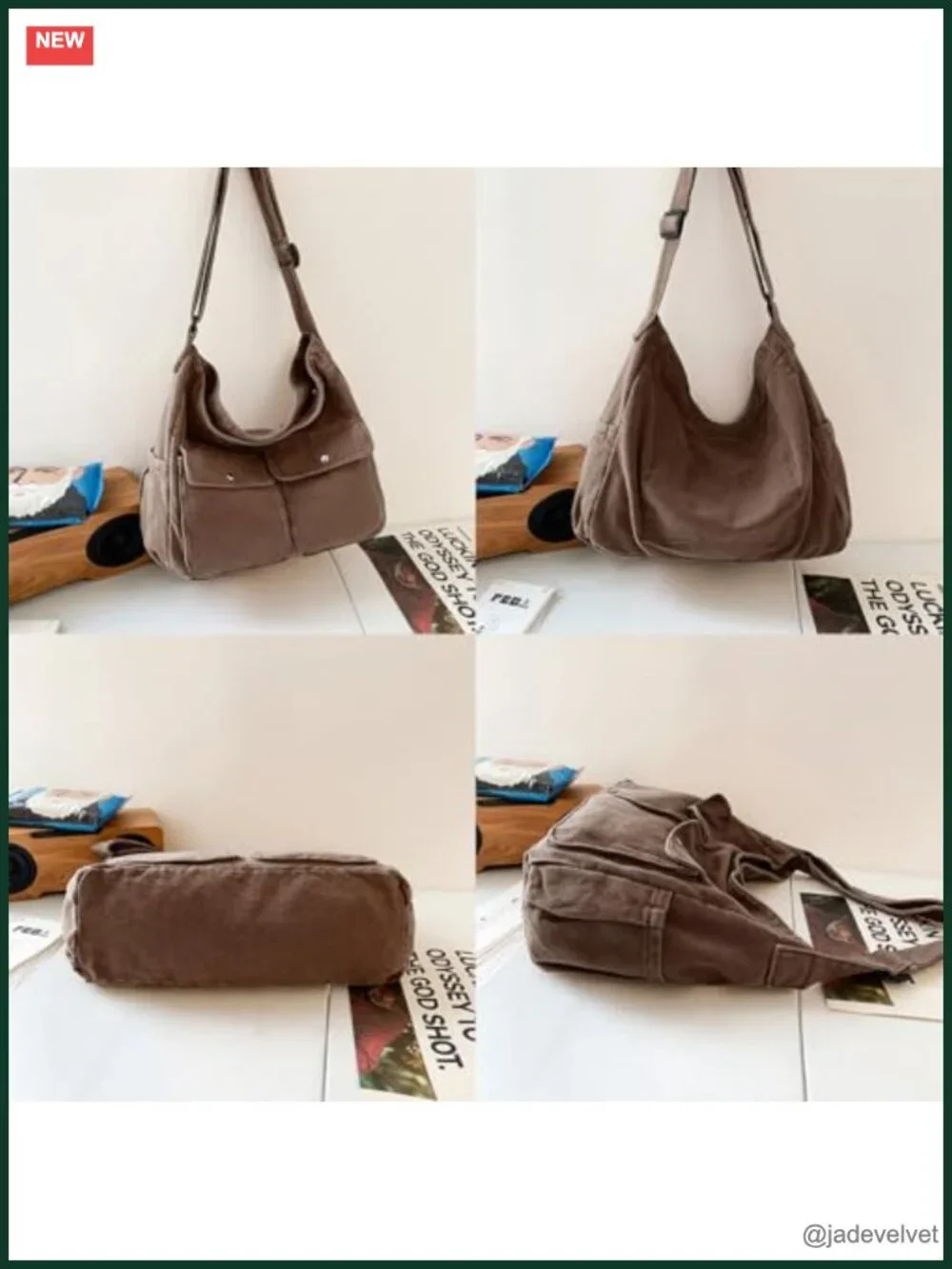 Canvas Messenger Bag Large Crossbody Tote Shoulder Bag with Adjustable Strap